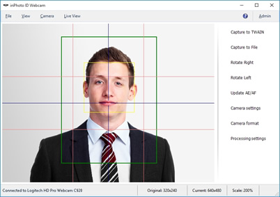 live preview when creating a photo for passport